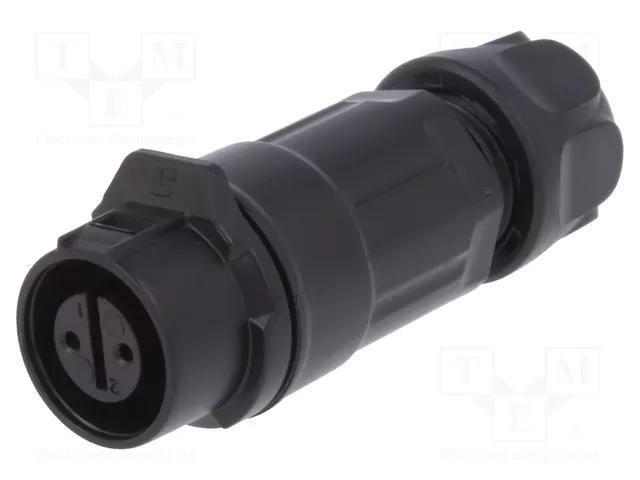 Connector: circular; plug; size 12; 02; female; PIN: 2; 125V; 5A; IP67 LUTRONIC 0260-02