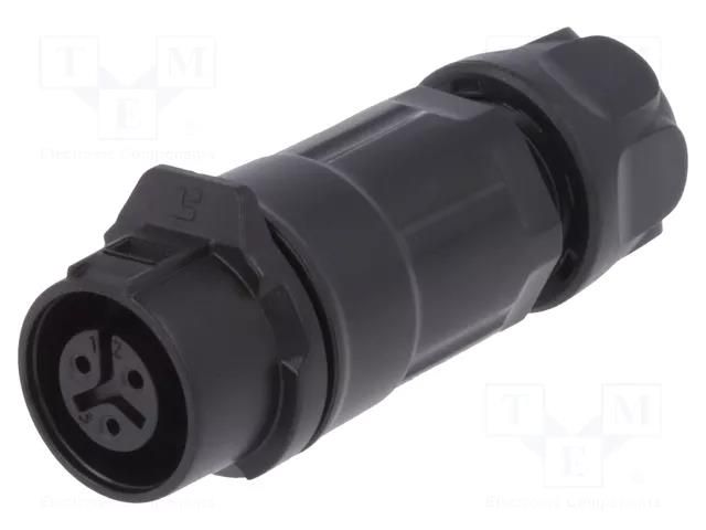 Connector: circular; plug; size 12; 02; female; PIN: 3; for latch LUTRONIC 0260-03