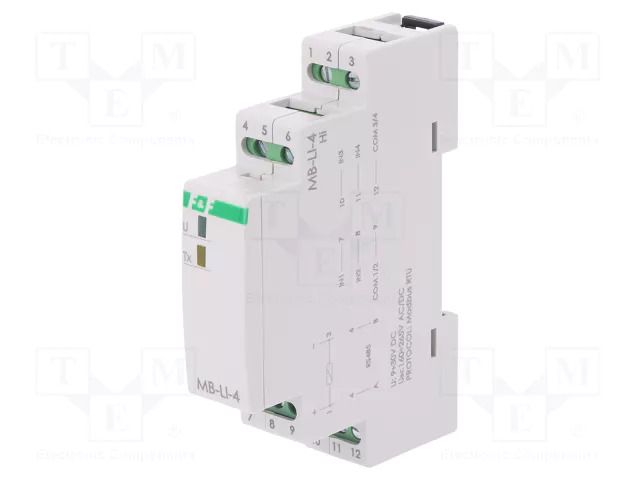 Counter: electronical; pulses; RS485 Modbus RTU; IP20; 18x65x90mm F&F MB-LI-4HI