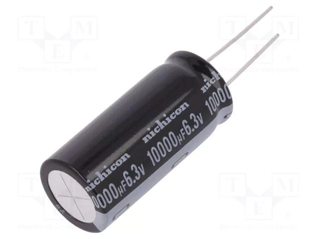 Capacitor: electrolytic; THT; 10000uF; 6.3VDC; Ø18x40mm; ±20%; UKL NICHICON UKL0J103MHD