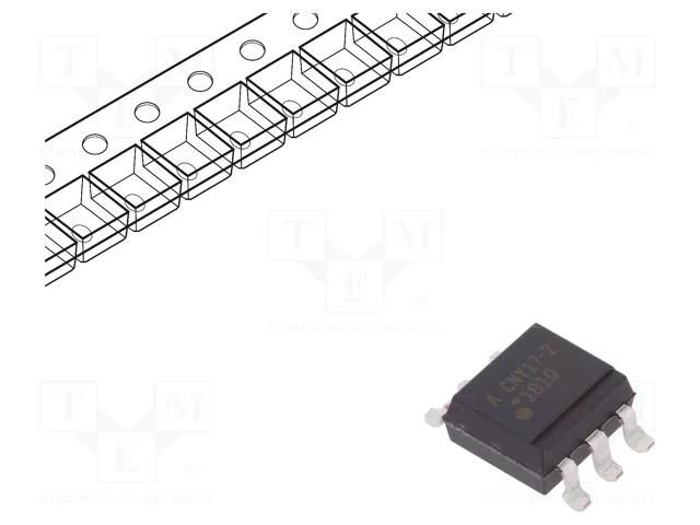 Optocoupler; SMD; Ch: 1; OUT: transistor; Uinsul: 5kV; Uce: 70V BROADCOM (AVAGO) CNY17-2-500E
