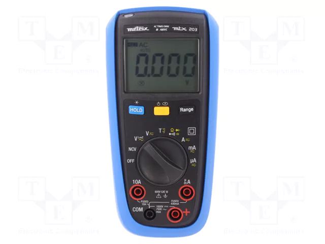 Digital multimeter; LCD; (6000); VDC: 6V,60V,600V,1kV; True RMS METRIX MTX203