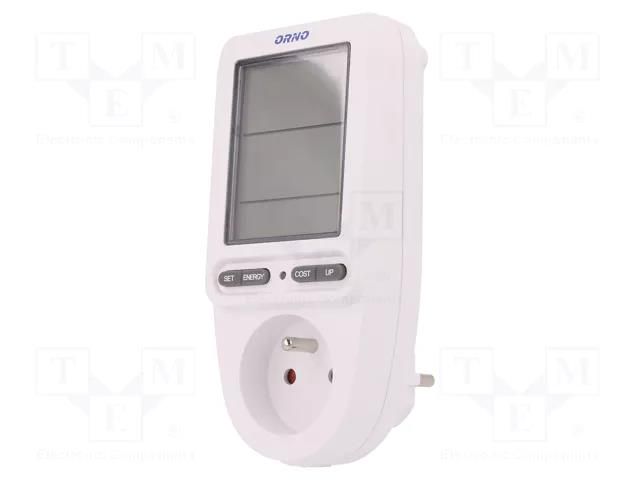 Controller; IP20; 16A; 0÷50°C; 150÷276VAC 45÷65Hz; Display: LCD ORNO OR-WAT-435