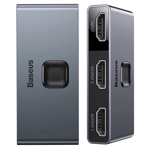 Baseus bidirectional switch splitter switcher HDMI - 2x HDMI 4K / 30 Hz gray (CAHUB-BC0G), Baseus 6953156219700 6953156219700