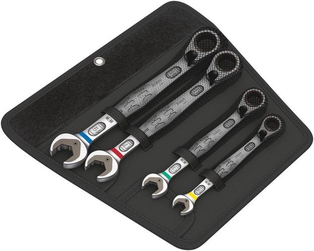 6001 Joker Switch 4 Set 1 Ratcheting combination wrenches set, 1 x 10x159; 1 x 13x179; 1 x 17x225; 1 x 19x246; 1 x 50.0x120.0, Wera 05020090001