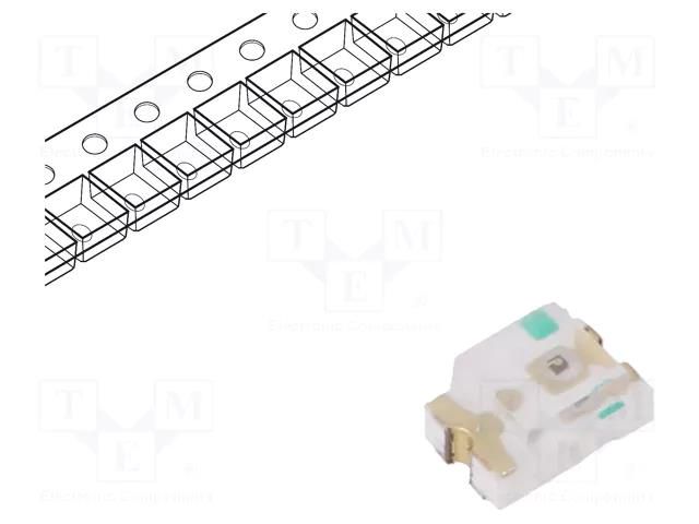 LED; yellow green; SMD; 0805; 12÷17mcd; 2÷2.4VDC; 2x1.25x1mm; 140° EVERLIGHT 17-21SYGC/S530-E1