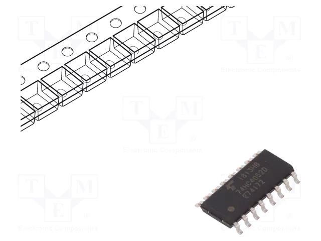 IC: digital; demultiplexer,multiplexer; Ch: 2; C²MOS; SMD; SO16; HC TOSHIBA 74HC4052DBJ