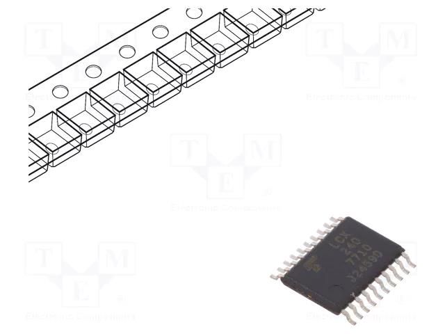 IC: digital; buffer,inverting,line driver; Ch: 8; SMD; TSSOP20; LCX TOSHIBA 74LCX240FTAE