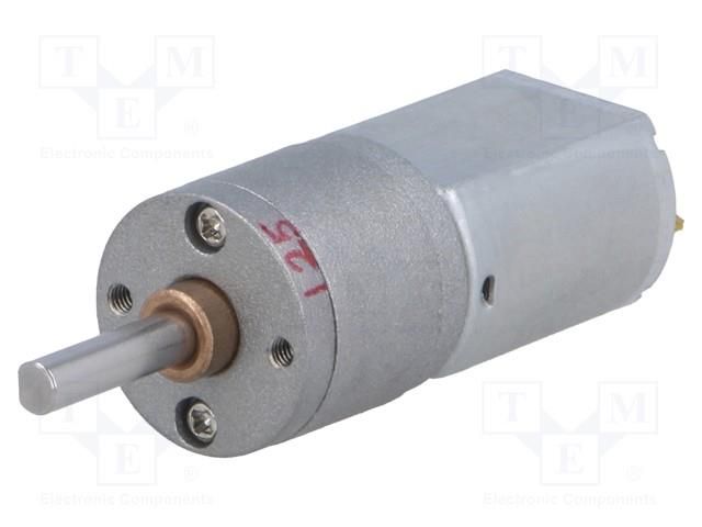 Motor: DC; with gearbox; 12VDC; 1.6A; Shaft: D spring; 110rpm; 125: 1 POLOLU POLOLU-3479
