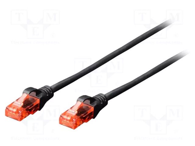 Patch cord; U/UTP; Cat: 5e; RJ45 plug,both sides; stranded; CCA DIGITUS DK-1512-015/BL