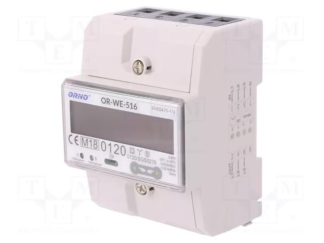 Controller; for DIN rail mounting; RS485 Modbus RTU; IP51; 0.4W ORNO OR-WE-516