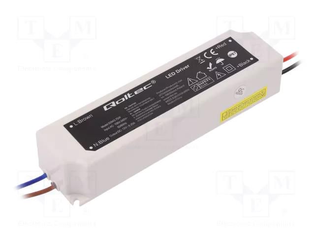 Power supply: switching; LED; 75W; 12VDC; 6.25A; 220÷240VAC; IP67 QOLTEC QOLTEC-50943