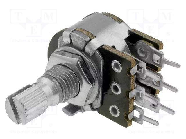 Potentiometer: shaft; single turn; 22kΩ; 100mW; ±20%; on panel,PCB TELPOD PRP162G-22K-A
