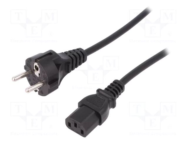 Cable; CEE 7/7 (E/F) plug,IEC C13 female; 1.2m; black; 10A; 250V DIGITUS AK-440110-012-S