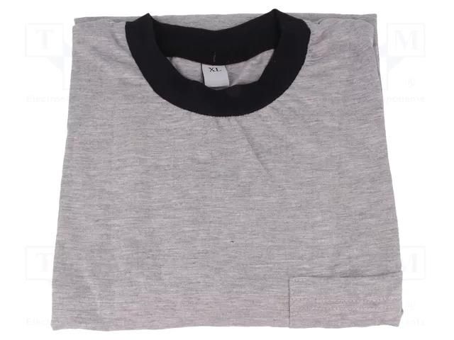 T-shirt; ESD; L (unisex); carbon fiber; grey ELME ESDTSHIRT-G/L