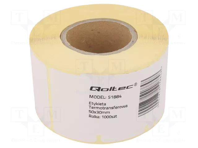 Label; white; Character colour: black; thermal transfer QOLTEC QOLTEC.51884