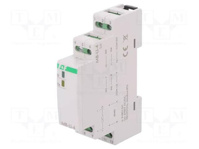 Counter: electronical; pulses; RS485 Modbus RTU; IP20; 18x65x90mm F&F MB-LI-4LO