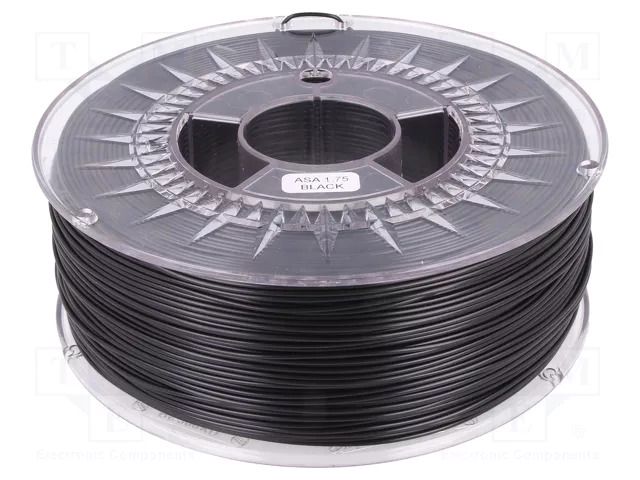 Filament: ASA; Ø: 1.75mm; black; 230÷240°C; 1kg; soluble DEVIL DESIGN DEV-ASA-1.75-BK