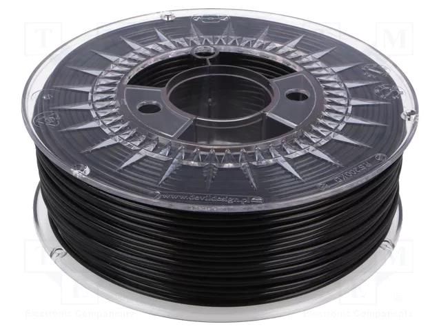 Filament: PLA; Ø: 2.85mm; black; 200÷235°C; 1kg DEVIL DESIGN DEV-PLA-2.85-BK