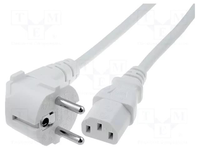 Cable; 3x1mm2; CEE 7/7 (E/F) plug angled,IEC C13 female; PVC; 3m LIAN DUNG SN311-3/10/3WH