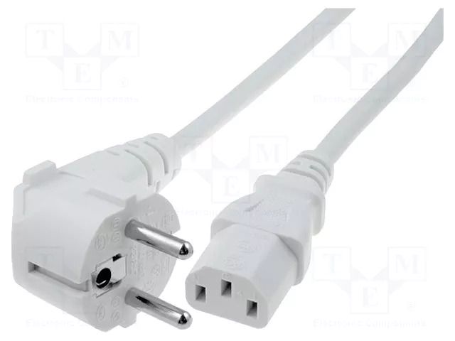 Cable; 3x1mm2; CEE 7/7 (E/F) plug angled,IEC C13 female; PVC; 5m LIAN DUNG SN311-3/10/5WH