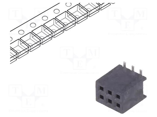 Connector: pin strips; socket; Minitek127®; female; PIN: 6; 1.27mm AMPHENOL COMMUNICATIONS SOLUTIONS 20021321-00006C4LF