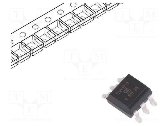 Optocoupler; SMD; Ch: 1; OUT: transistor; Uinsul: 5kV; Uce: 70V; CNY17 VISHAY CNY17-3X009T