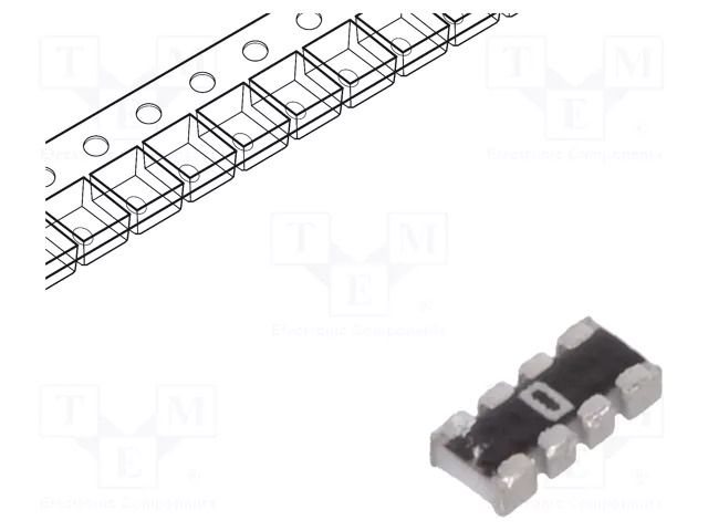 Resistor network: Y; ±5%; 0Ω; No.of resistors: 4; -55÷155°C; 62.5mW YAGEO YC124-JR-070RL