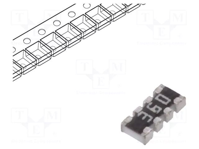 Resistor network: Y; ±5%; 36Ω; No.of resistors: 4; -55÷155°C; SMD YAGEO YC124-JR-0736RL