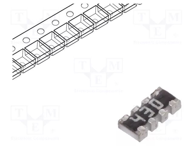Resistor network: Y; ±5%; 43Ω; No.of resistors: 4; -55÷155°C; SMD YAGEO YC124-JR-0743RL