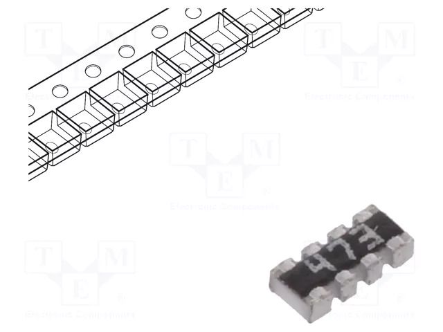 Resistor network: Y; 47kΩ; ±5%; No.of resistors: 4; -55÷155°C; SMD YAGEO YC124-JR-0747KL