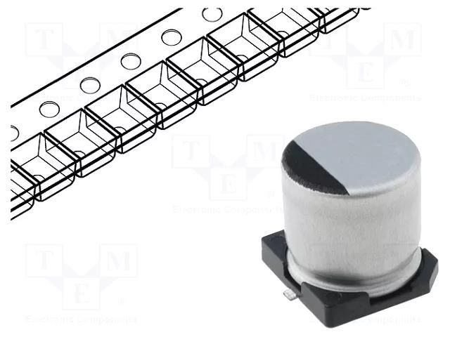 Capacitor: electrolytic; SMD; 4.7uF; 25VDC; Ø4x5.3mm; ±20%; 2000h SAMWHA SC1E475M04005VR