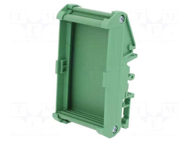 Enclosure: enclosure base; Y: 108mm; X: 40mm; Z: 28.7mm; green DEGSON ELECTRONICS DM108-40-14-100AH