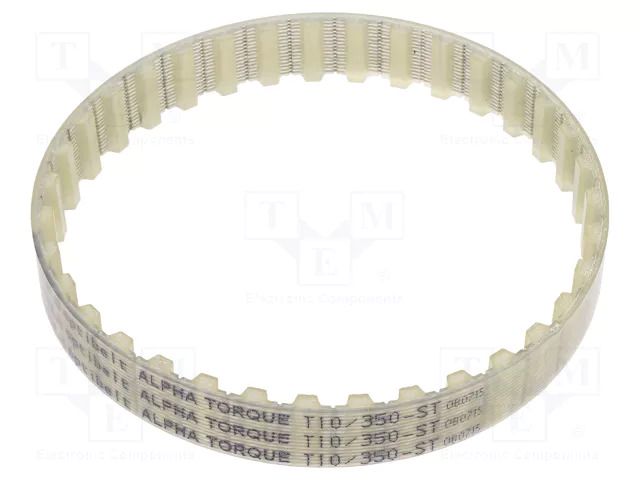 Timing belt; T10; W: 16mm; H: 4.5mm; Lw: 350mm; Tooth height: 2.5mm OPTIBELT T10-350-16-77ZA
