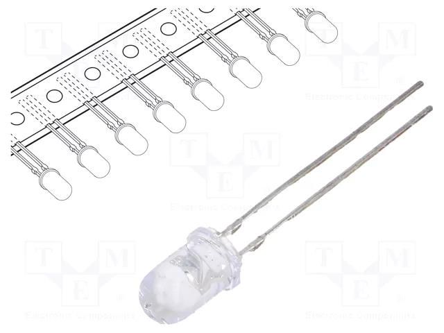 LED; red; 5mm; 5800÷8400mcd; 30°; Front: convex; 1.8÷2.6VDC OPTOSUPPLY OS5RPM5A31A-T-QR