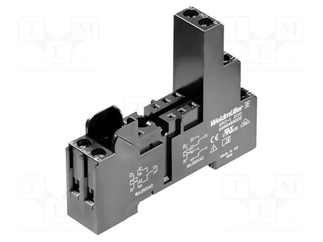 Socket; PIN: 8; 12A; 240VAC; for DIN rail mounting; -25÷85°C; RCI WEIDMÜLLER SRC-I2CO