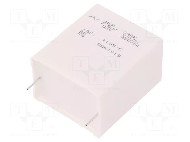Capacitor: polypropylene; 7.5uF; 250VAC; Ioper.max: 11.3A; THT KEMET C4AF1BU4750A12K