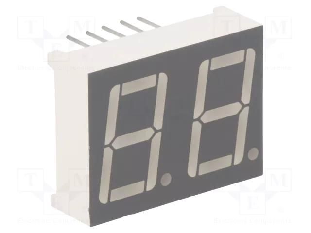 Display: LED; 7-segment; 14.2mm; 0.56"; No.char: 2; red; 30÷60mcd FORYARD FYD-5621AUHR-21