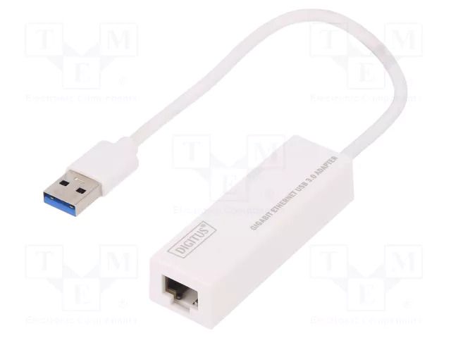 USB to Ethernet adapter; RJ45 socket,USB A plug; USB 3.0; white DIGITUS DN-3023