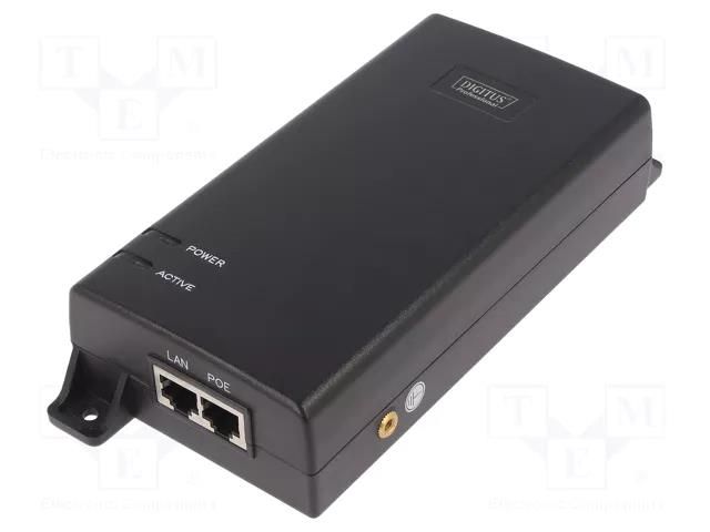 PoE power supply unit; IEC C14,RJ45 socket x2; active; 100m DIGITUS DN-95104