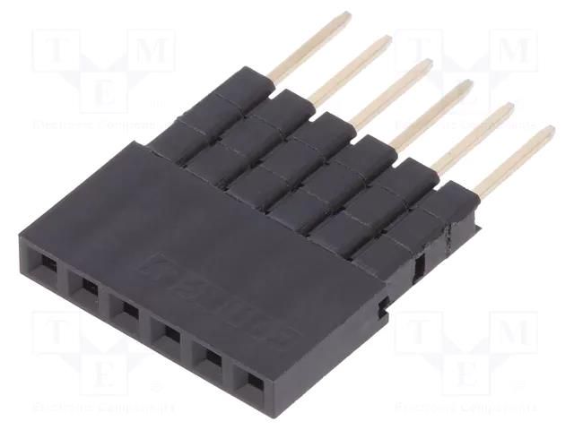 Connector: pin strips; socket; female; PIN: 6; straight; 3A; THT CONNFLY DS1023-05-1X6B816