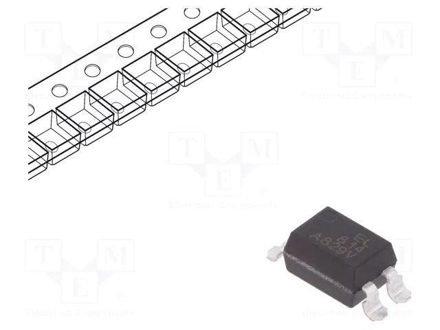Optocoupler; SMD; Ch: 1; OUT: transistor; Uinsul: 5kV; Uce: 80V; EL814 EVERLIGHT EL814S1-TU