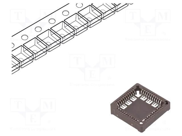 Socket: integrated circuits; PLCC44; SMT; tinned; 1A AMPHENOL COMMUNICATIONS SOLUTIONS 69802-444LF/C