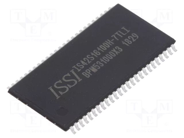 IC: DRAM memory; 16MbDRAM; 512kx16bitx2; 143MHz; 7ns; TSOP50 II ISSI IS42S16100H-7TLI