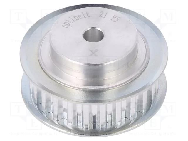 Belt pulley; T5; W: 10mm; whell width: 21mm; Ø: 50.1mm; aluminium OPTIBELT 21-T5-32-200ZA
