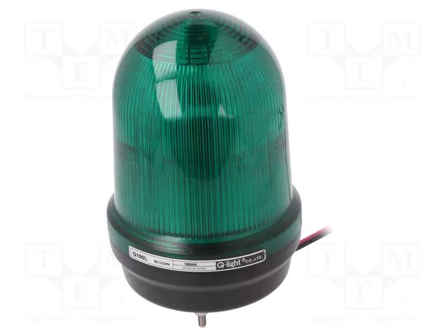 Signaller: lighting; flashing light,continuous light; green QLIGHT Q100L-12/24-G