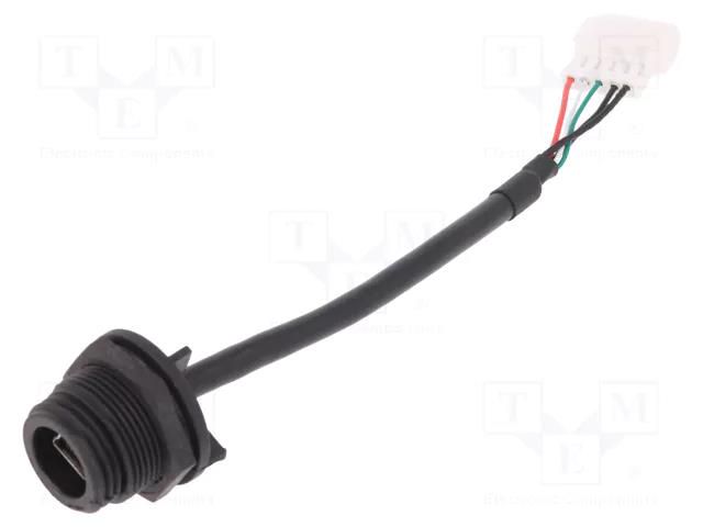 Cable; USB mini Buccaneer; USB B mini socket; 0.107m; IP68 BULGIN PX0446