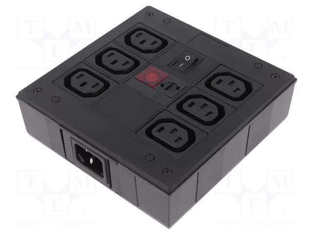 Connector: AC supply; splitter; 10A; 250VAC; C13 (F),C14 (E) BULGIN PXD701/061/10/1