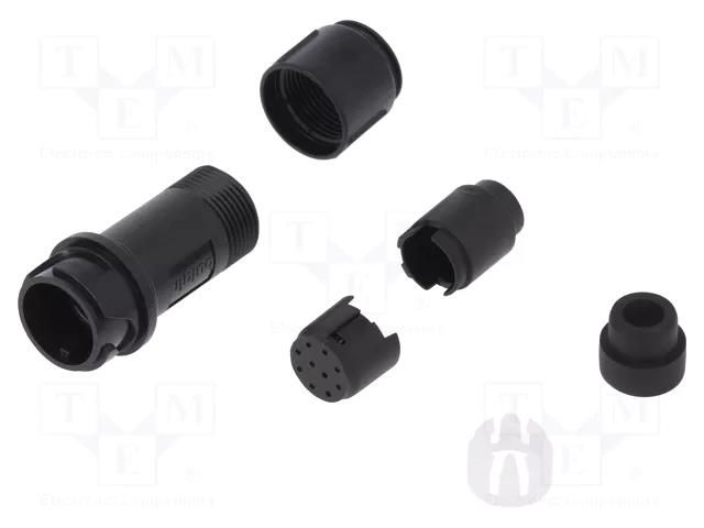 Connector: circular; plug; male; PIN: 10; w/o contacts; for cable BULGIN PXP4011/10P/6570