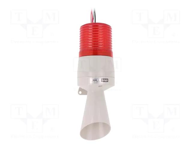 Signaller: lighting-sound; 24VDC; bulb; red; IP54; Ø86x233mm; S60AD QLIGHT S60ADB-24-R